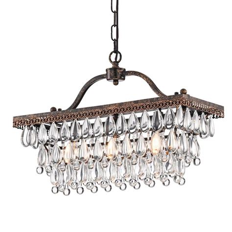 Edvivi Chiara Light Antique Bronze Rectangular Glam Chandelier With