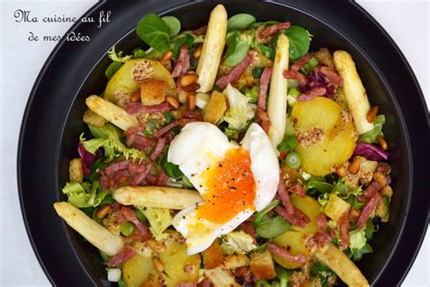 Recette De Salade Tiède Aux Pommes De Terre Asperges Lardons Et Oeuf