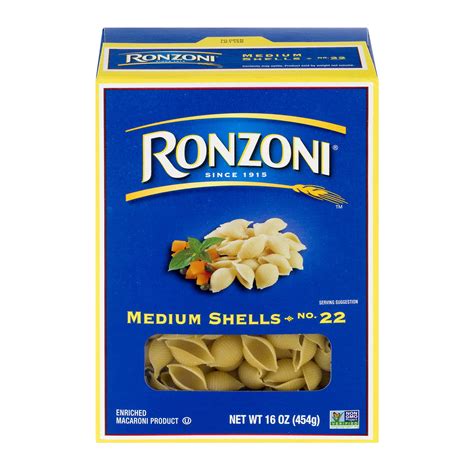 Ronzoni Medium Shells Pasta, 16-Ounce Box - Walmart.com