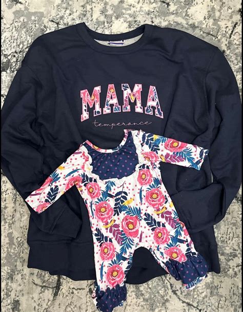 Mama Embroidered Baby Clothes Keepsake Applique Sweatshirt Mama ...