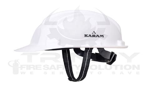 Pe Karam White Safety Helmet For Construction Industry Size Medium