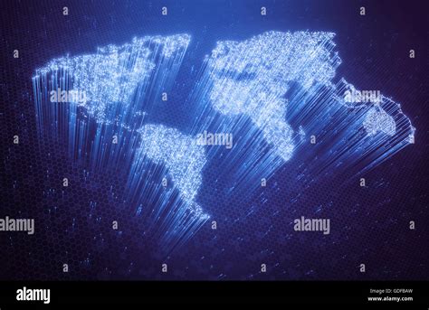 Mapa mundial de fibra óptica la ilustración Fotografía de stock Alamy