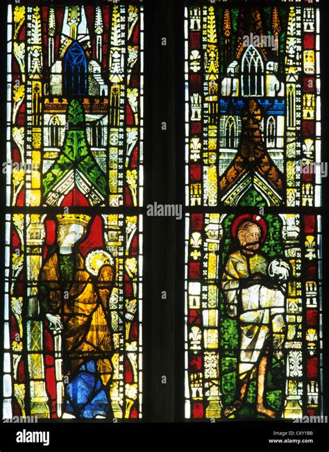 Mileham Norfolk West Window 14th Century Stained Glass St Catherine John The Baptist