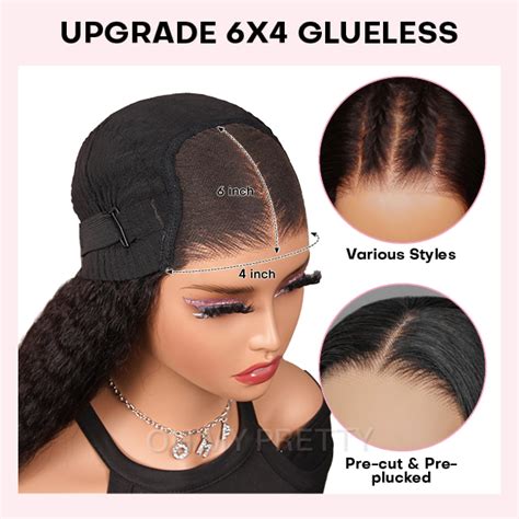 Glueless Wig Straight Pre Cut Lace Closure Wig With Pre Plucked