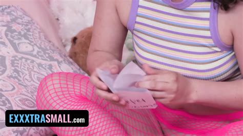 Petite Pigtail Cutie In Fishnets Gets Her Pussy Stretched Out Exxxtra Small