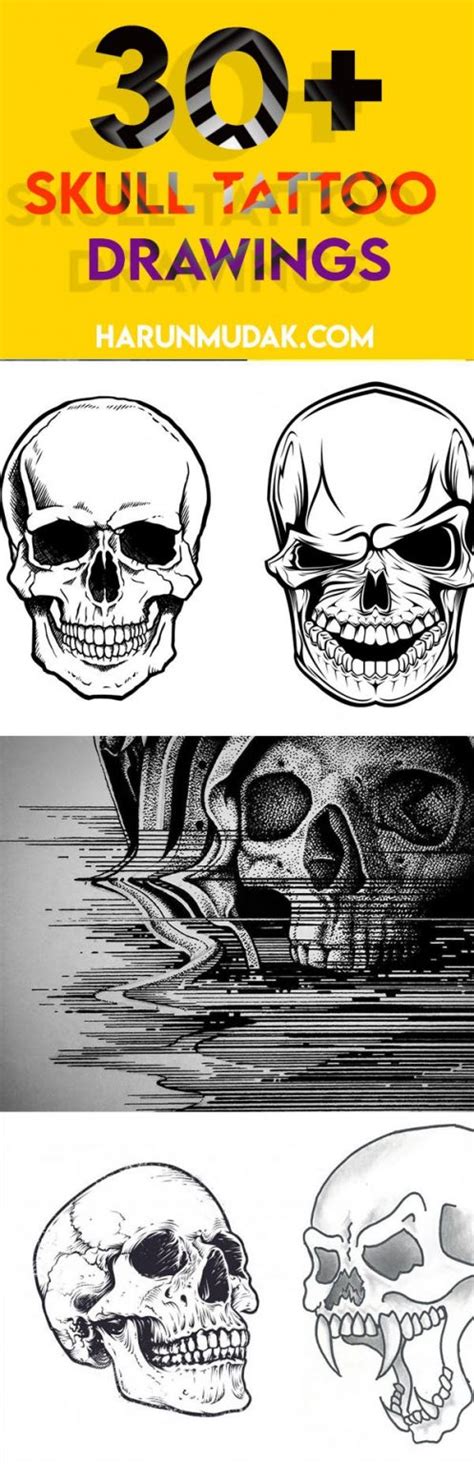How To Draw A Skull 30 Skull Tattoo Drawings Harunmudak