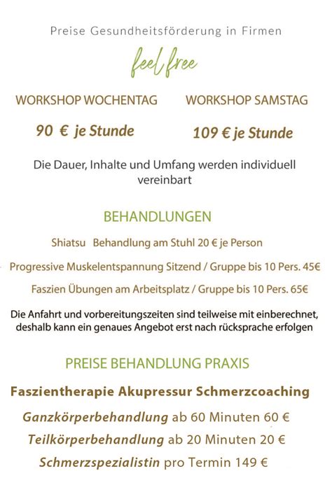 Preise Faszien Therapie Faszienmassage Faszinierende Faszien