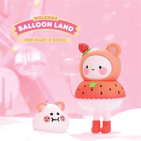 WTS POPMART BOBO AND COCO BALLOON LAND STRAWBERRY BEAR Hobbies