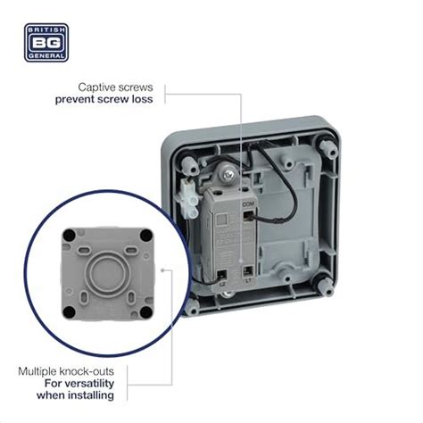 Bg Electrical Wp12 01 Single 2 Way Outdoor Weatherproof Switch Ip66