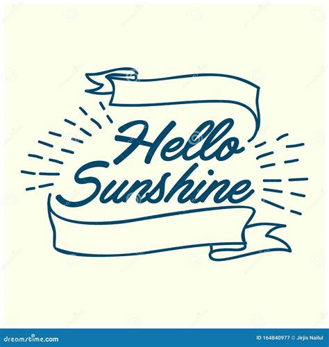 Hello Sunshine Hand Drawn Calligraphy And Brush Pen Lettering Stock