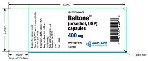 Dailymed Reltone 200 Mg Ursodiol Capsule Reltone 400 Mg Ursodiol