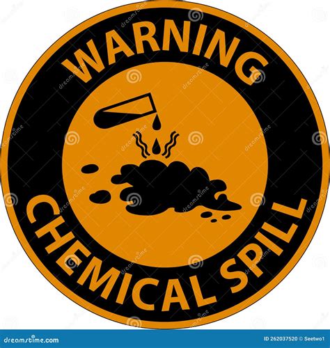 Warning Chemical Spill Sign On White Background Stock Vector