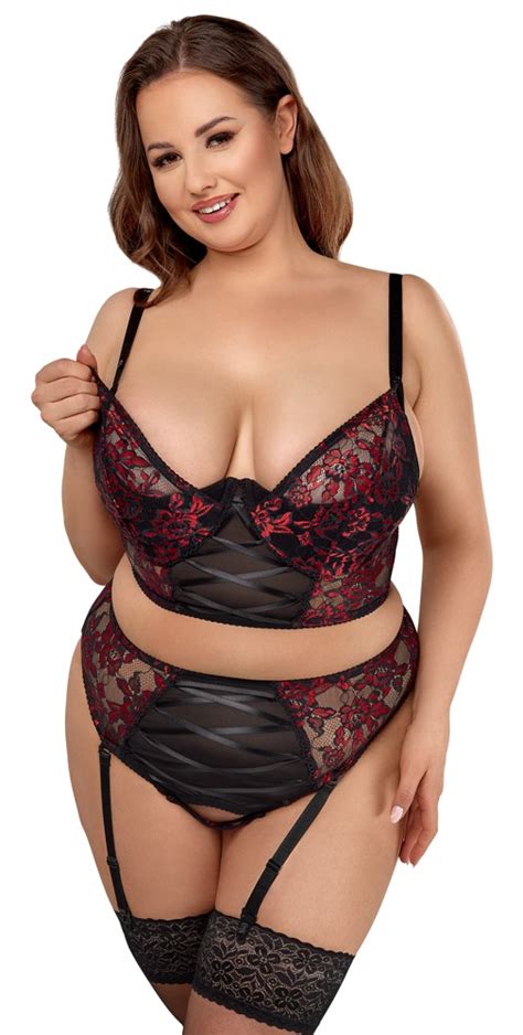 Open Jarretel Lingerie Set Grote Maten Coco Lamar