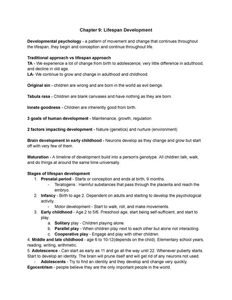 Chapter 9 Lifespan Development Chapter 9 Lifespan Development Developmental Psychology A