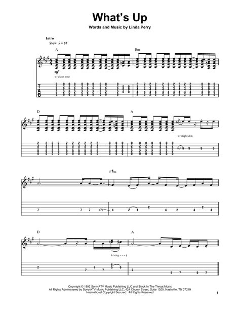 Whats Up By 4 Non Blondes Guitar Tab Play Along Guitar Instructor