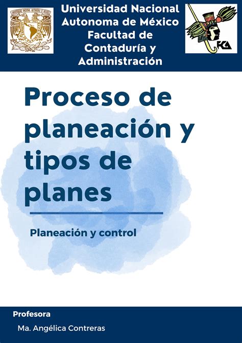 Solution Proceso De Planeacion Y Tipos De Planes Trabajo De