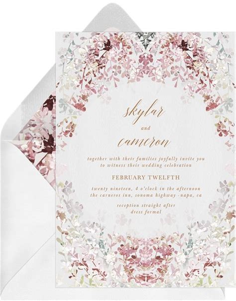 Watercolor Wildflowers Invitations In Pink Greenvelope Pastel