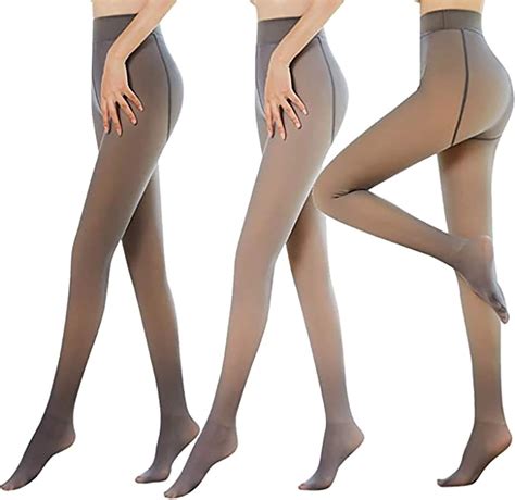 2 Pairs Flawless Legs Fake Translucent Warm Fleece Pantyhose For Women