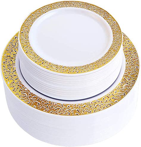 Amazon Wdf Pcs Gold Disposable Plastic Plates Christmas