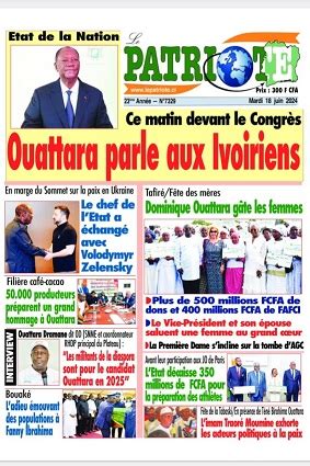 Côte dIvoire AIP Revue de presse Le message à la Nation du