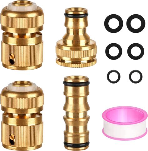 Yorgewd 6 Pack Brass Garden Hose Connectors 2 Double Male Connector 2