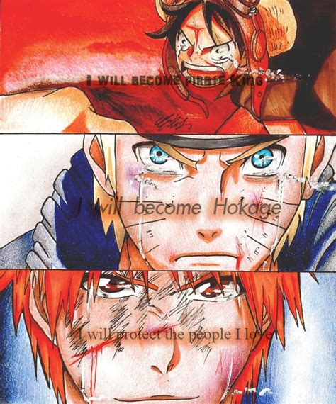 Luffy, Naruto and Ichigo | Anime crossover, All anime characters, Anime