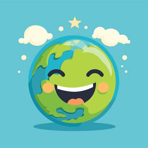 Premium Vector Happy Earth Planet Character Illustration Smiling