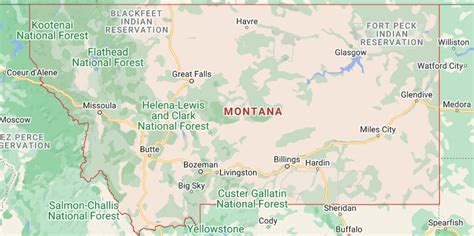 Map of Montana | Map of Montana Cities and Counties | MT