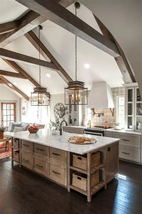 Inviting Kitchen Designs With Exposed Wooden Beams Digsdigs