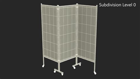 Mobile Folding Hospital Privacy Screen 3d Model 19 Max 3ds Blend