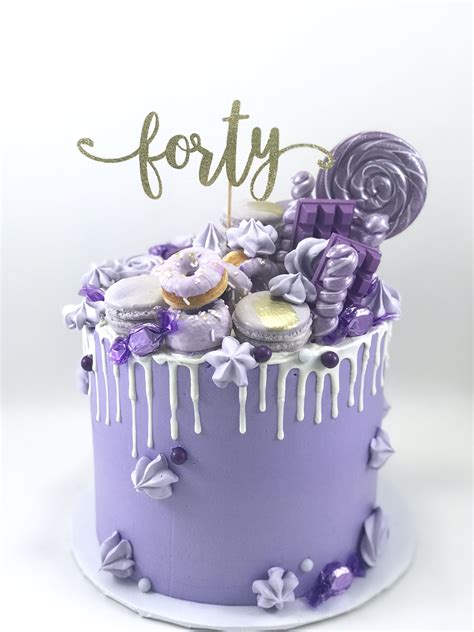 Purple Drip Cake By Paris Custom Cakes Sweet 16 Birthday Cake Candy