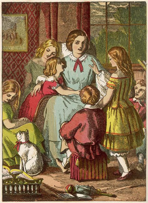 A Victorian Mother Surrounded Drawing By Mary Evans Picture Library