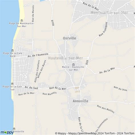 Plattegrond Hauteville Sur Mer Kaart Van Hauteville Sur Mer