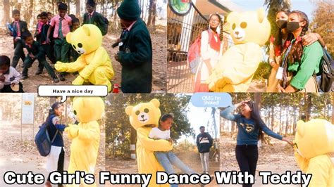 Teddy Bear Prank On Park Ll Teddy Bear Funny Dance Cute Girls Ll Teddy