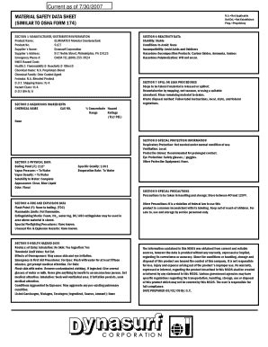 Fillable Online Tompkins Co Current As Of 7 30 2007 MATERIAL SAFETY