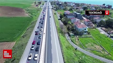 Tekirdağ İstanbul kara yolunda trafik yoğunluğu Dailymotion Video