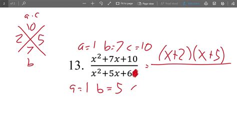 Simplifying Rational Expressions 1c 13 Youtube