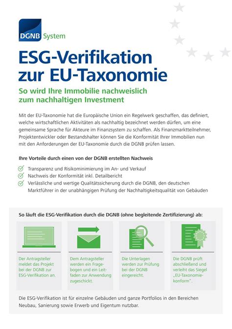 ESG Verifikation Zur EU Taxonomie By DGNB E V Issuu