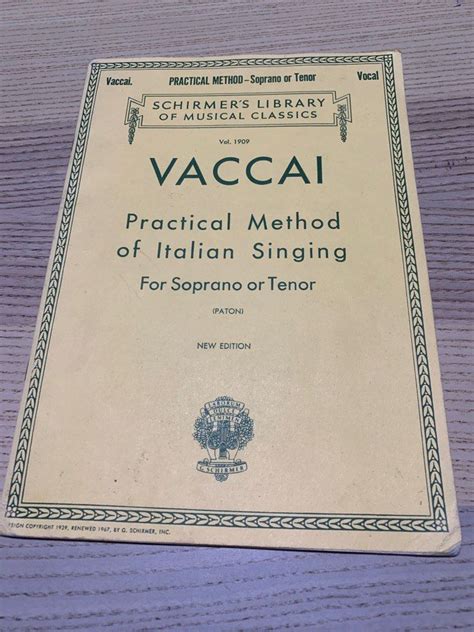 Vaccai Practical Method Of Italian Singing Hobbies Toys Books