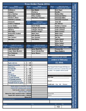 Fillable Online Gfscd Tree Order Form 2016 2 Ea 3 Grand Forks County