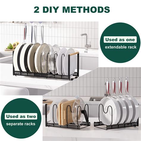 Snapklik Fupojh Upgraded Pot Rack Organizer Expandable Pot