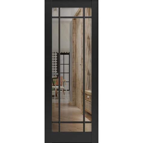 Sartodoors 42 In X 44 In Solid Wood Clear Glass Black Matte Interior