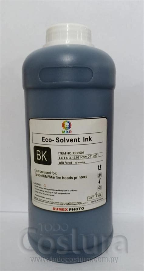 Todo Costura Tinta Eco Solvente Ultra Black Litro Impresora