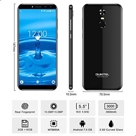 OUKITEL C8 Schermo 5 5 Pollici 3G Smartphone Dual SIM Con Android 7 0