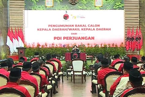 Daftar Lengkap Bakal Calon Gubernur Dan Cawagub Yang Diusung Pdip Di