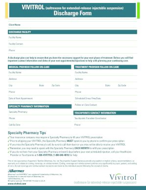 Fillable Online Discharge Form Fax Email Print Pdffiller