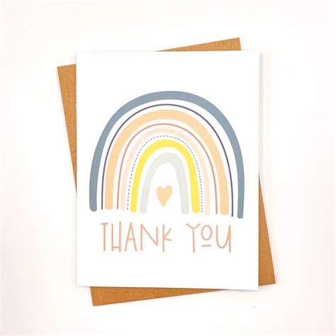 Rainbow Thank You Cards Rainbow Greeting Cards Rainbow Thank Etsy