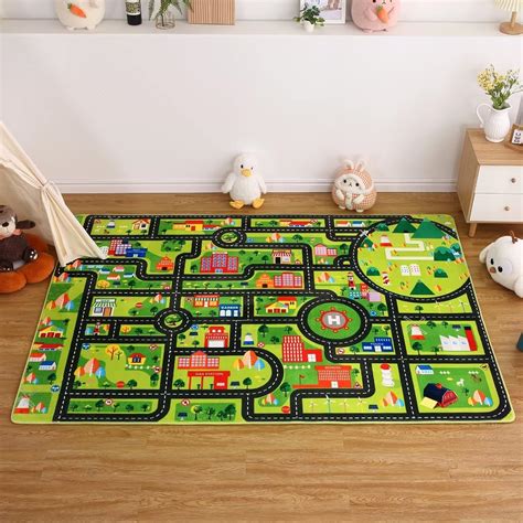 Zacoo Kids Car Rug Play Mat City Roads Learning Carpet