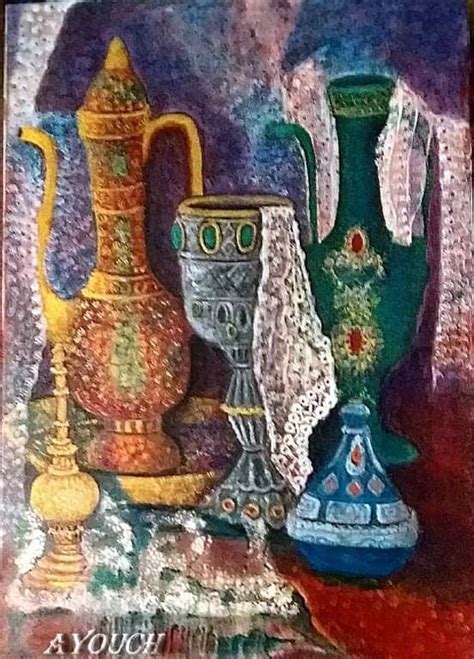 Tunisian Artist Aicha Hamdi Acrylic And Oil Painting On Canvas