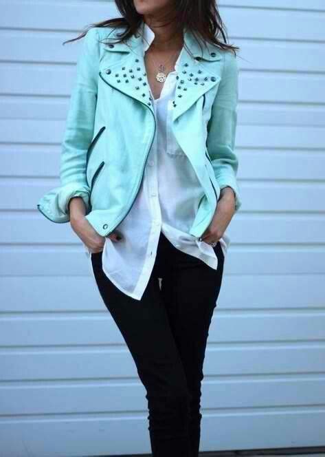 Green Mint Leather Jacket Fashion Style Mint Jacket